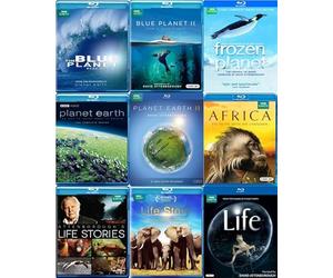 David Attenborough 9-Volume BBC Earth Blu-ray Collection: Blue Planet / Blue Planet II / Planet Earth / Planet Earth II / Life / Life Stories / Life Story / Frozen Planet / Africa
