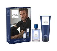 David Beckham Classic Blue Coffret cadeau avec eau de toilette et gel douche pour homme Parfum vif, 50 ml et 200 ml