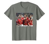 David Beckham et Gary Neville Manchester United Football T-Shirt, Enfant, Vert Kaki chiné, 4 Ans