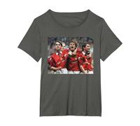 David Beckham et Gary Neville Manchester United Football T-Shirt, Femme Grandes Tailles, Asphalte, 2X