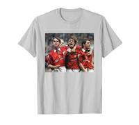 David Beckham et Gary Neville Manchester United Football T-Shirt, Homme, Argent, 3XL