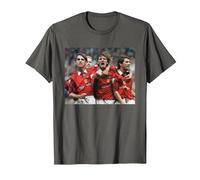 David Beckham et Gary Neville Manchester United Football T-Shirt, Homme, Asphalte, XL