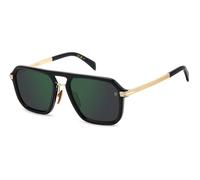 DAVID BECKHAM Homme DAVID BECKHAM DB 7136/S 2M2/MT Lunettes de soleil Acétate Noir Vert Carré Normale Miroir