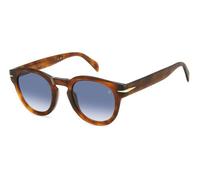 DAVID BECKHAM Homme DB 7041/S FLAT WR9/08 Lunettes de soleil Acétate Havane /Marron Bleu clair Ronde Ombré
