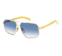 DAVID BECKHAM Homme DB 7102/S 06S/08 Lunettes de soleil Métal Or / Beige Bleu Carré Ombré