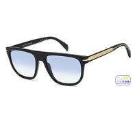 DAVID BECKHAM Homme DB 7111/S 807/F9 Lunettes de soleil Acétate Noir Bleu clair Pilote Photochromatique Ombré