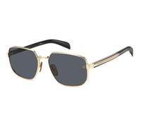 DAVID BECKHAM Homme DB 7121/G/S RHL/IR Lunettes de soleil Métal Or / Noir Gris Carré