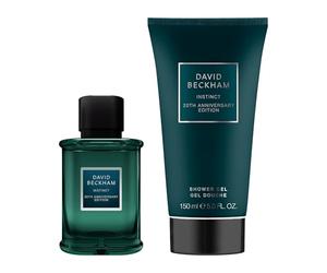 David Beckham Instinct Coffret cadeau avec eau de parfum et gel douche 20th Anniversary pour Him, parfum vibrant, 50 ml et 150 ml