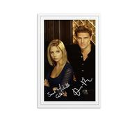DAVID BOREANAZ & SARAH MICHELLE GELLAR BUFFY SIGNED Poster Peinture décorative sur toile Art mural pour salon chambre à coucher Poster sur toile et art mural Impression photo Famille moderne