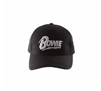 David Bowie Casquette de Baseball Logo, Noir, Blanc., Taille Unique