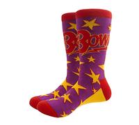 DAVID BOWIE Chaussettes Stars Infill Logo Nouveau Officiel Unisex Rouge Uk Size Size One Size