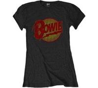 David Bowie Diamond Dogs Logo féminin T-shirt affligé: Petit