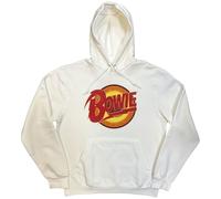 Rock Off Sweat-shirt à capuche David Bowie – Vintage Diamond Dogs Logo – Officiel L Unisexe Blanc