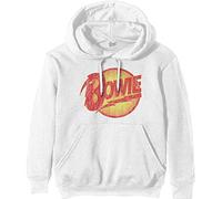 David Bowie - Felpa # S Unisex White # Vintage Diamond Dogs Logo [Import]