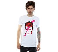 David Bowie Homme Aladdin Sane Lightning Bolt T-Shirt X-Large Blanc