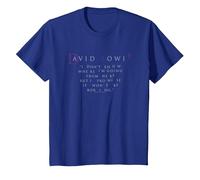 David Bowie - Je promets Que ce ne Sera Pas ennuyeux T-Shirt, Enfant, Bleu Royal, 6 Ans