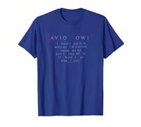 David Bowie - Je promets Que ce ne Sera Pas ennuyeux T-Shirt, Homme, Bleu Royal, S