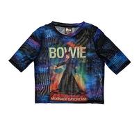 David Bowie Mesh Crop Top T Shirt Moonage Daydream Nouveau Officiel Femme Bleu Size XXS
