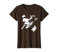 David Bowie Music Rock Cross Smoke T-Shirt, Femme, Marron, S