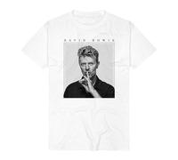 David Bowie Photo Homme T-Shirt Manches Courtes Blanc 100% Coton Regular/Coupe Standard