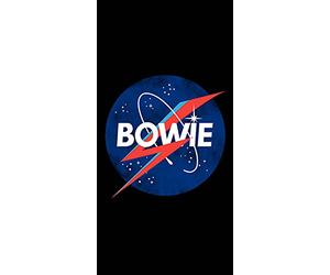 David Bowie Serviette de bain Lightning Bolt 70 x 140 cm 100 % coton Qualité velours NASA Heroes Starman Space Oddity Rebel Dance Musik Rock Pop Serviette de plage Serviette de bain