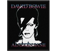 David Bowie Standard Patch Aladdin Sane Nouveau Officiel Noir Size Accessory Size