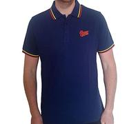 David Bowie - Rock Off David Bowie Polo Shirt Flash Logo Nouveau Officiel Homme Navy Bleu Size L
