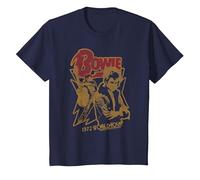 David Bowie - Tour du Monde 1972 T-Shirt, Enfant, Bleu Marine, 6 Ans