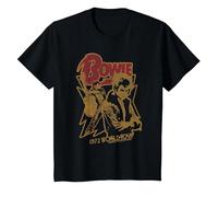 David Bowie - Tour du Monde 1972 T-Shirt, Enfant, Noir, 12 Ans