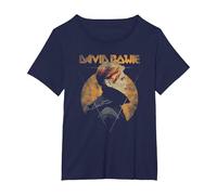 David Bowie - Triangle T-Shirt, Femme Grandes Tailles, Bleu Marine, 4X