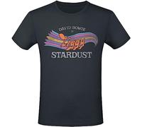 David Bowie Ziggy Stardust Homme T-Shirt Manches Courtes Noir 100% Coton Regular/Coupe Standard