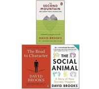 David Brooks Collection 3 Books Set (The Second Mountain, The Road to Character, The Social Animal)