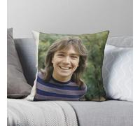 David Cassidy Taie d'oreiller carrée en polyester et lin avec fermeture éclair 45,7 cm