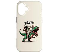David Dabbing Astronaute sur Un Dessin animé Dinosaure Coque pour iPhone 16