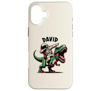 David Dabbing Astronaute sur Un Dessin animé Dinosaure Coque pour iPhone 16 Plus