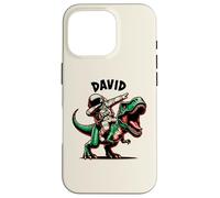 David Dabbing Astronaute sur Un Dessin animé Dinosaure Coque pour iPhone 16 Pro