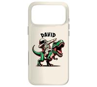 David Dabbing Astronaute sur Un Dessin animé Dinosaure Coque pour iPhone 17 Pro Max