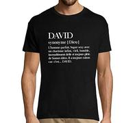 David | Définition Objective | T-Shirt Homme col Rond Personnalisé Prénom Humour L