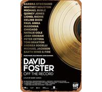 David Foster - Plaque de film Off the Record 2019 en métal - 20,3 x 30,5 cm - Décoration murale rétro vintage