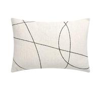 David Fussenegger Housse de coussin, ligne incurvée, 40 x 60 cm, en coton recyclé, produite de manière durable, certifiée ÖkoTex100, GRS, fabriquée en Autriche, couleur blanc brut