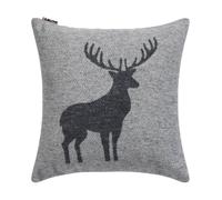 David Fussenegger Housse de coussin structure cerf 50 x 50 cm - Housse de coussin alpin en coton recyclé durable - Certifié ÖkoTex100 GRS - Fabriqué en Autriche - Couleur feutre