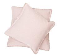 David Fussenegger Sylt Housse de Coussin Unie avec Point décoratif, Rose, 40 x 40 cm