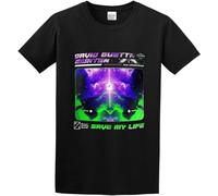 David Guetta Save My Life Pullover Men's Crewneck T-Shirt Short Sleeve Top Unisex Pure Cotton Tee Black XXXL