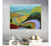 David Hockney 《Garrowby Hill》 - Kits De Peinture Diamant Bricolage - Peinture Au Point De Croix Pour La Décoration Murale À La Maison Cadeaux Sans Cadre