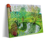 David Hockney Poster arbre et étang Peinture décorative sur toile pour salon, chambre à coucher, art mural, impression d'image moderne, décoration de salle familiale, 20 x 30 cm