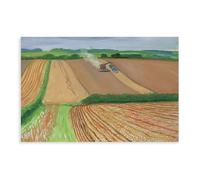 David-Hockneys Poster - Impression sur toile « Harvesting Near The Road To Thwing » - Décoration pour chambre à coucher, bureau, chambre à coucher - Cadeau sans cadre - 40 x 60 cm
