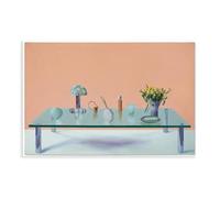 David-Hockneys Poster - Nature morte sur une table en verre - Décoration murale pour salon, chambre à coucher - Style sans cadre - 60 x 90 cm