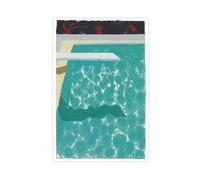 David-Hockneys Poster - Piscine verte avec planche de plongée et ombre (piscine en papier 3) - Décoration murale pour salon, chambre à coucher, style sans cadre, 50 x 75 cm