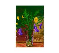 David-Hockneys Poster sans titre 852 (Pissenlits) sur toile, décoration murale, peintures pour salon, chambre à coucher, style sans cadre, 50 x 75 cm