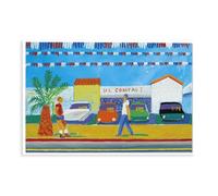 David-Hockneys Poster - Santa Monica Boulevard - Poster sur toile - Décoration murale pour salon, chambre à coucher, style sans cadre, 50 x 75 cm